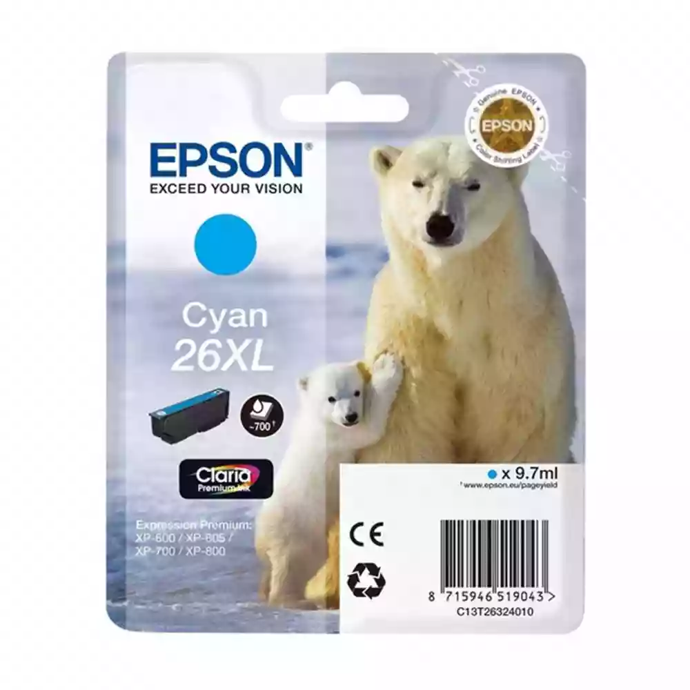 Epson Polar Bear T2632 XL Cyan Ink Cartridge