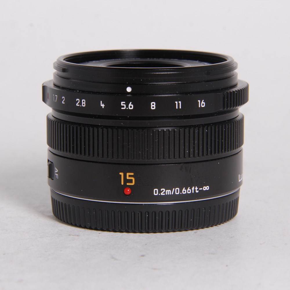 Used Panasonic Leica DG Summilux 15mm f/1.7 ASPH Lens Black