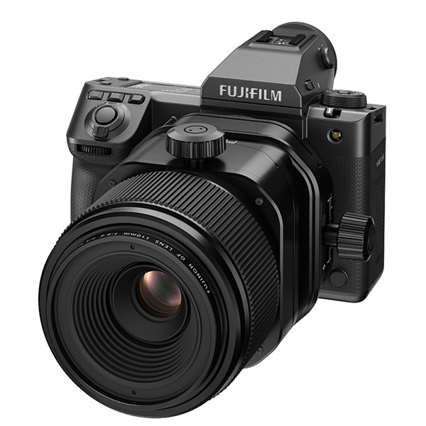 110mm tilt shift lens mounted to GFX camera