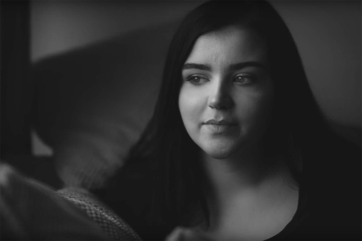 BW portrait photography at home