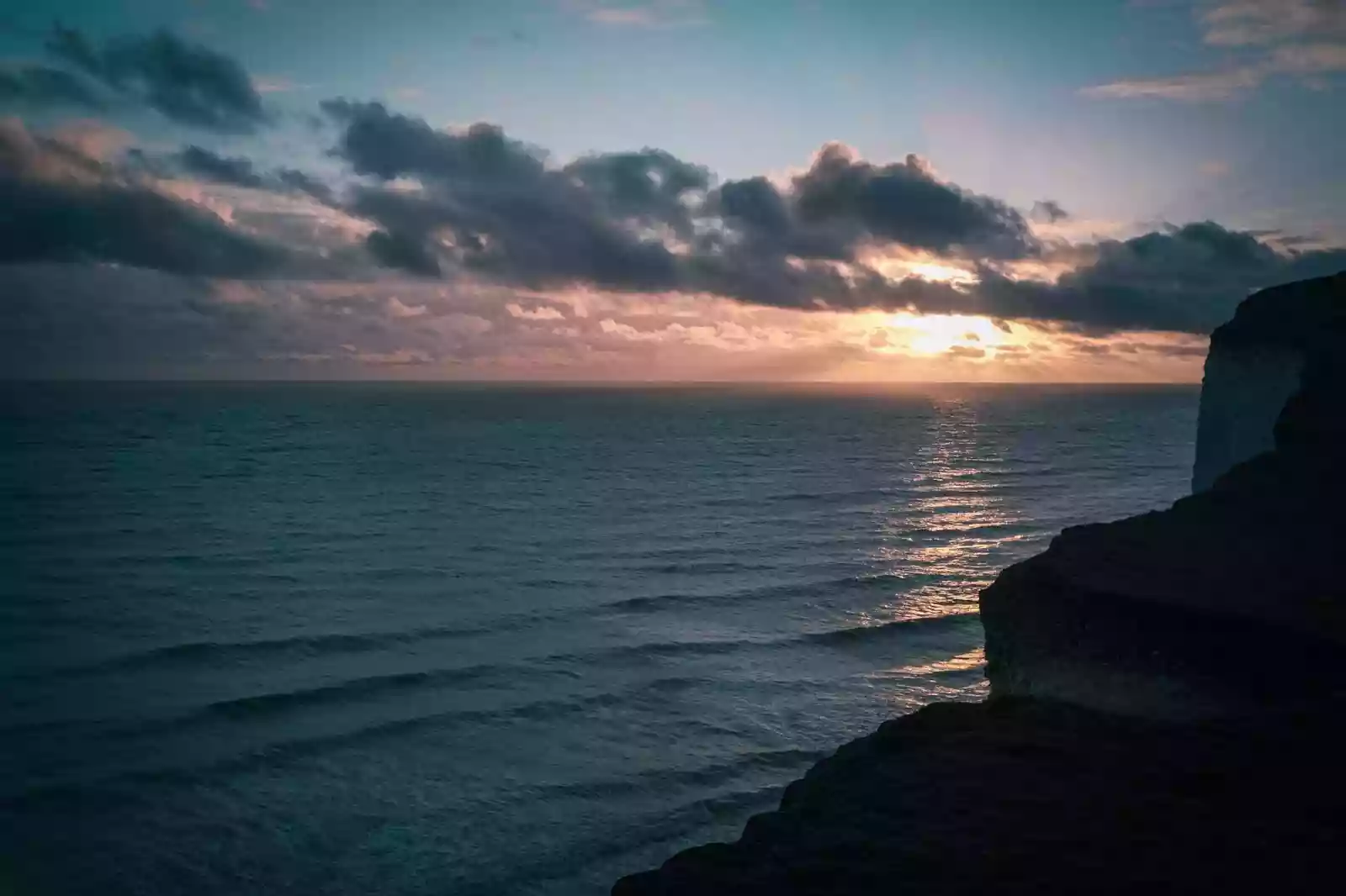 Sunset and cliffs
