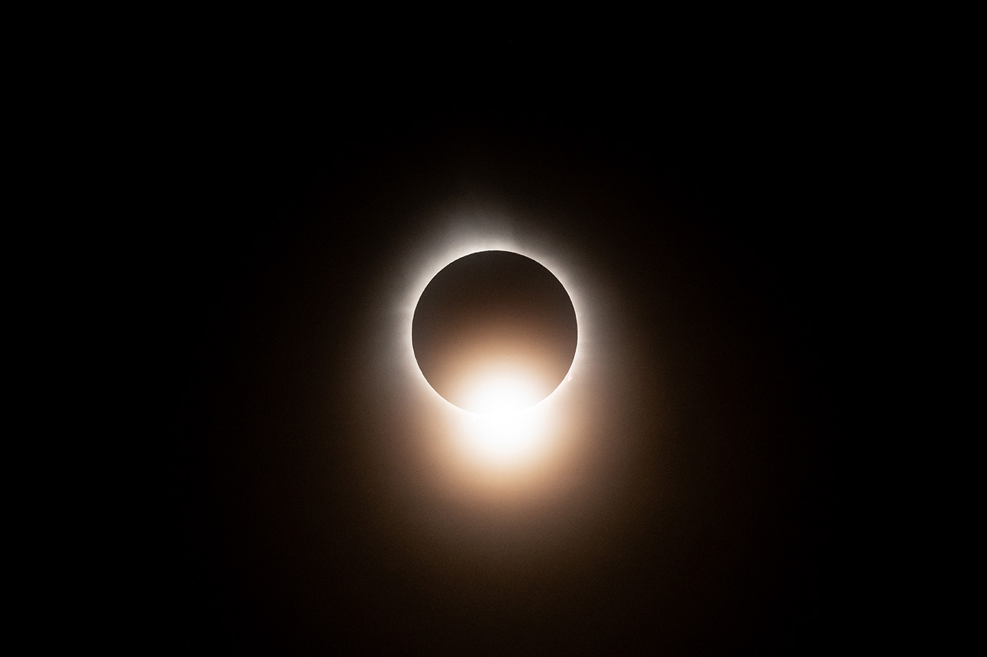 A total solar eclipse is seen from NASA's Glenn Research Center, Monday, April 8, 2024, in Cleveland, Ohio