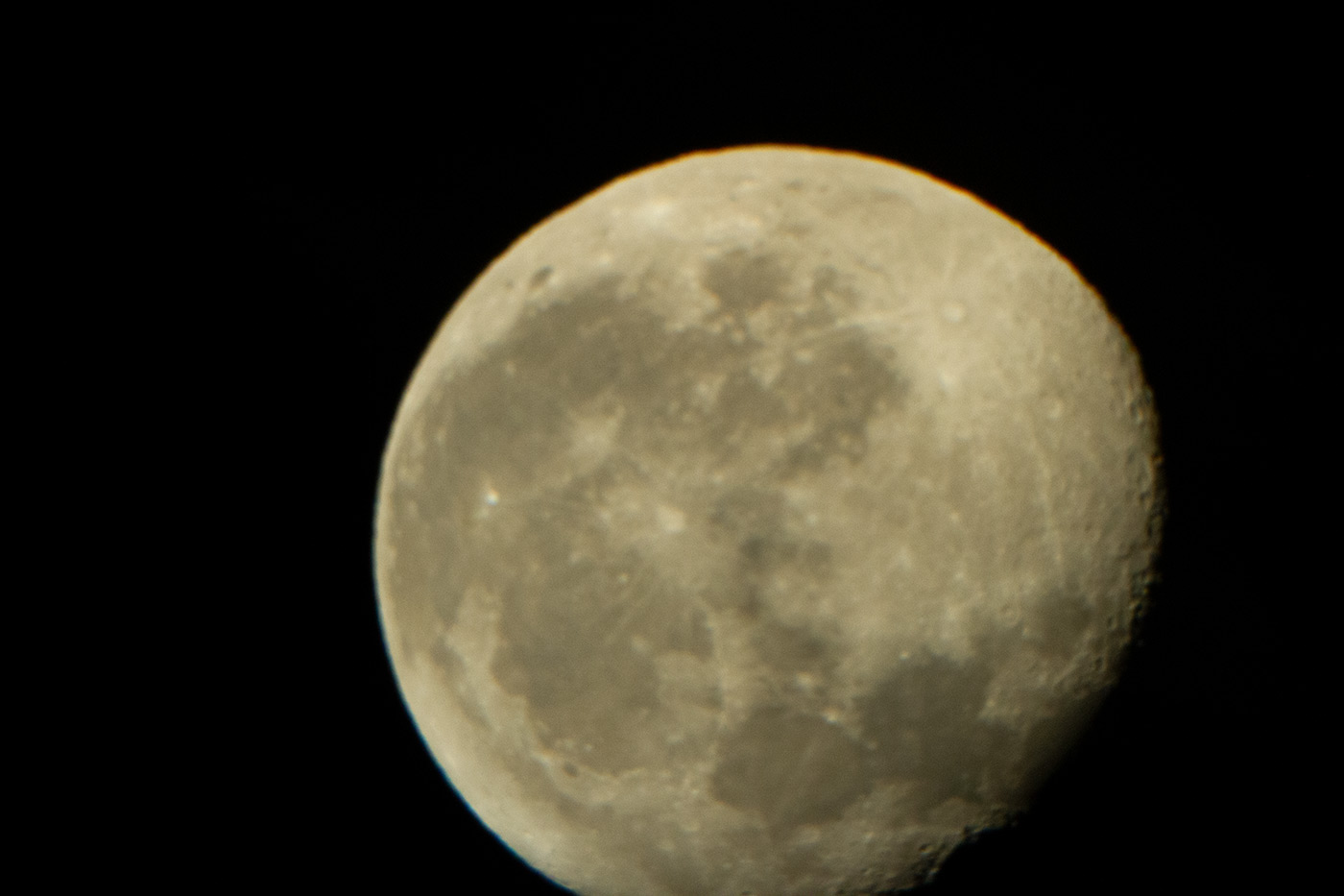 Shot of the moon with haze
