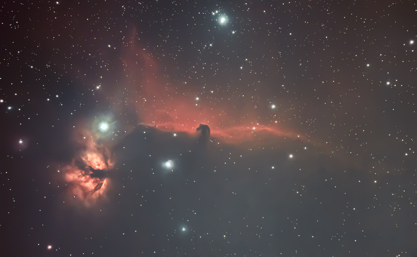 Horsehead (Barnard 33) and Flame (NGC2024) Nebula