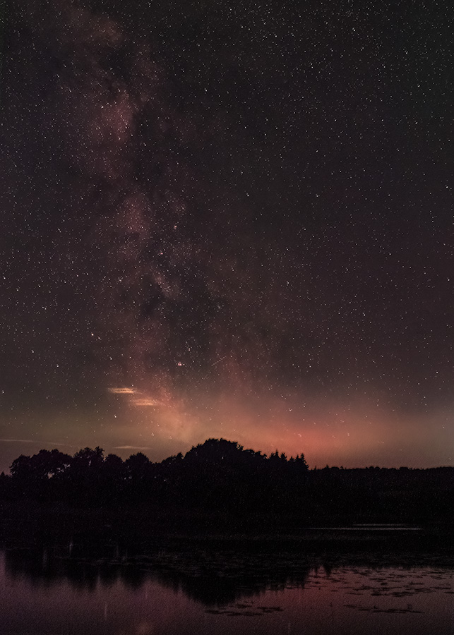 Naz at the lake at night