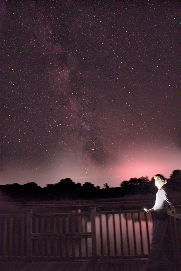 Lake scene shooting at night
