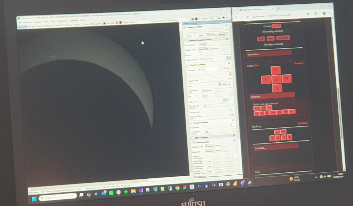 Laptop setup for the eclipse