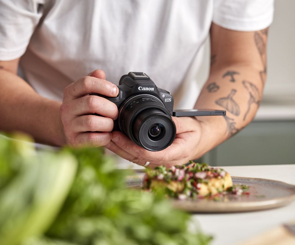 Canon EOS R50 camera for food photography