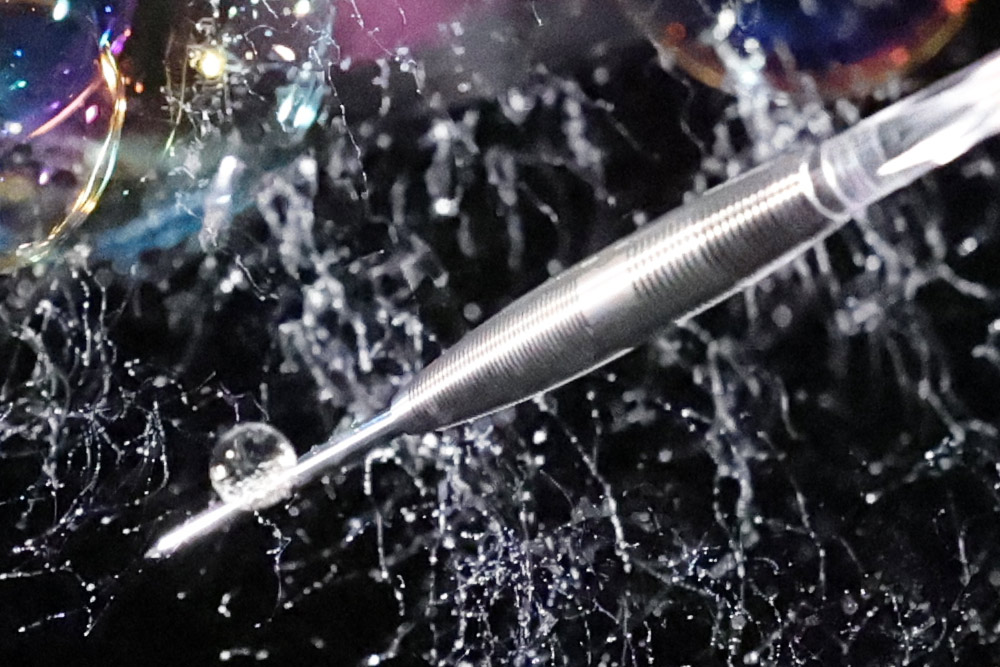 100 percent crop of water bubble burst