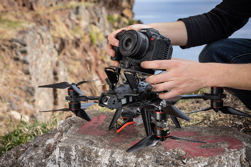 Strapped to a drone for unparalleled aerial photography
