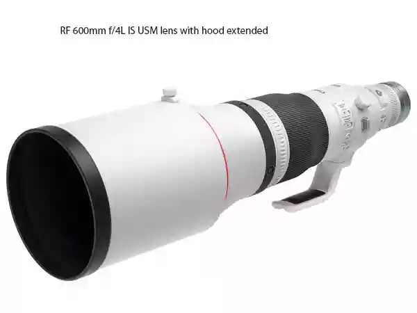 The huge lens hood for the RF 600mm f/4L IS USM lens
