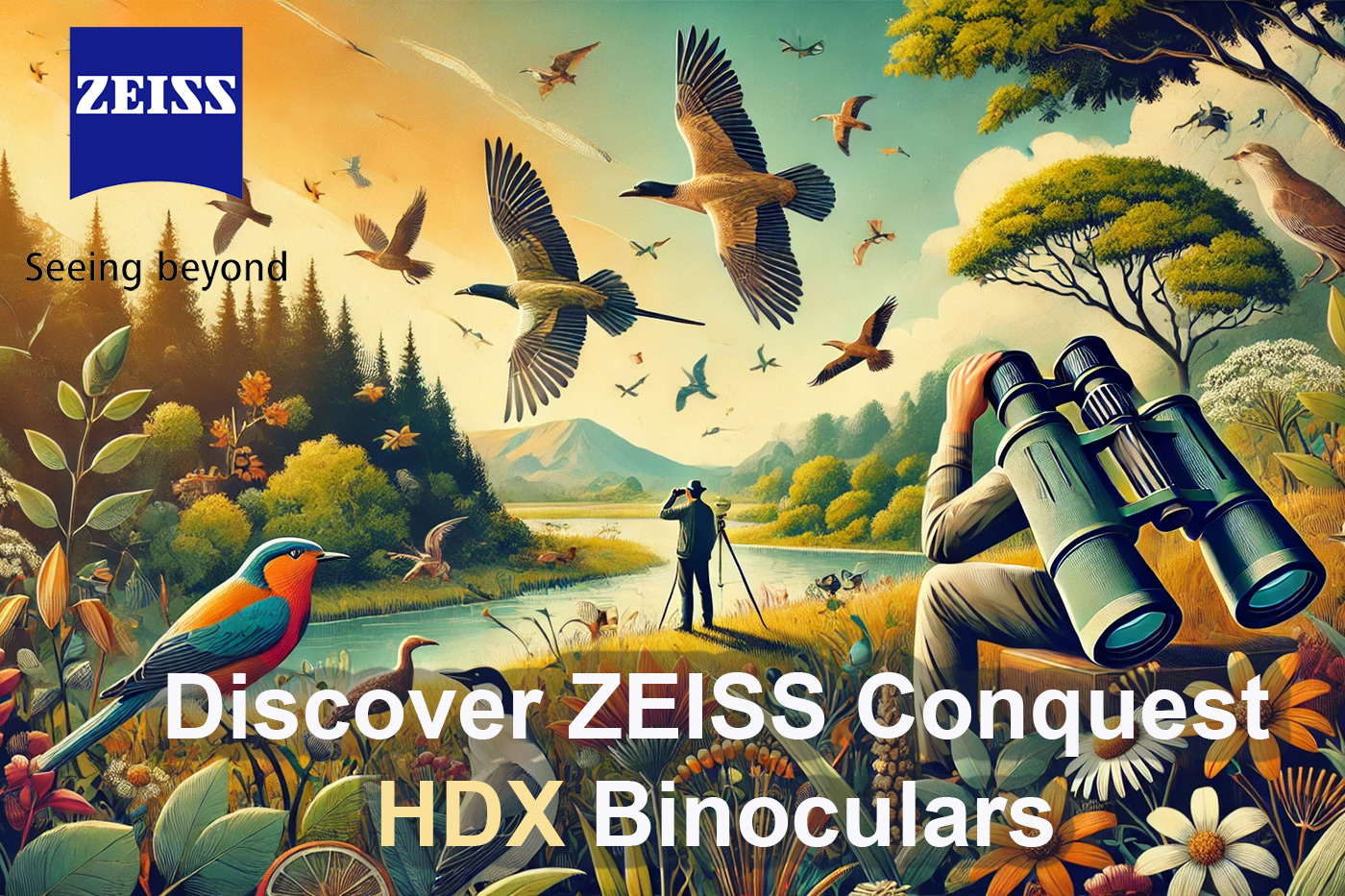 Illustration of nature to Discover ZEISS Conquest HDX Binoculars