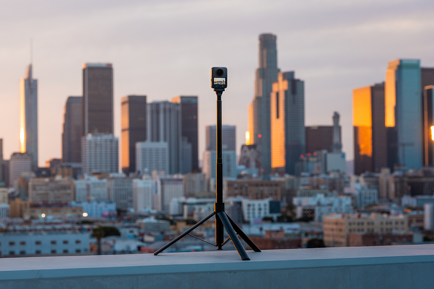 Capturing city timelapse with stick tripod
