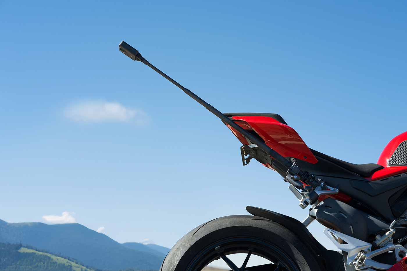 Moto mount on rear of motorbike
