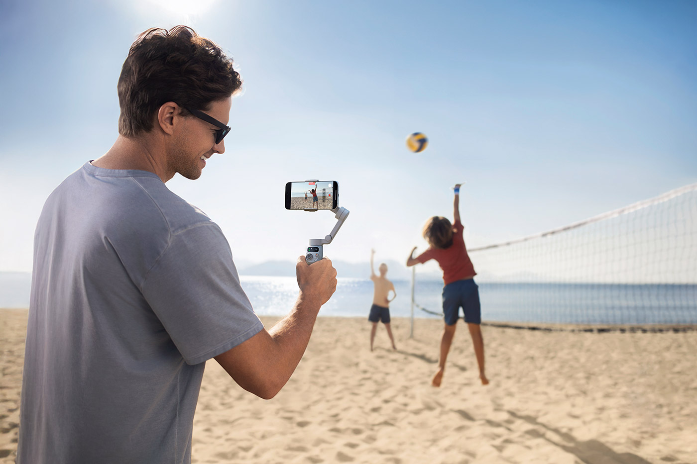 Recording beach volleyball