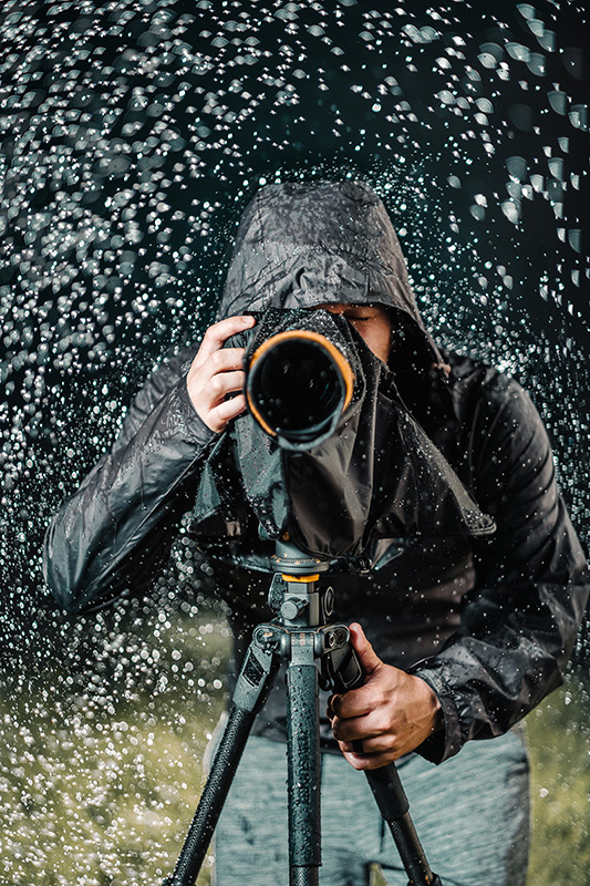 Use a rain cover to protect your camera and lens