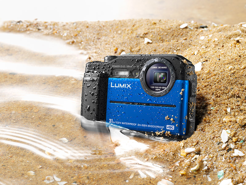 Waterproof Lumix camera at the beach