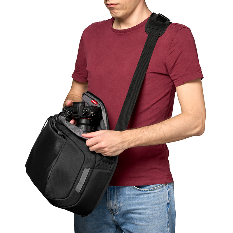 Quick access top loading bag for portability