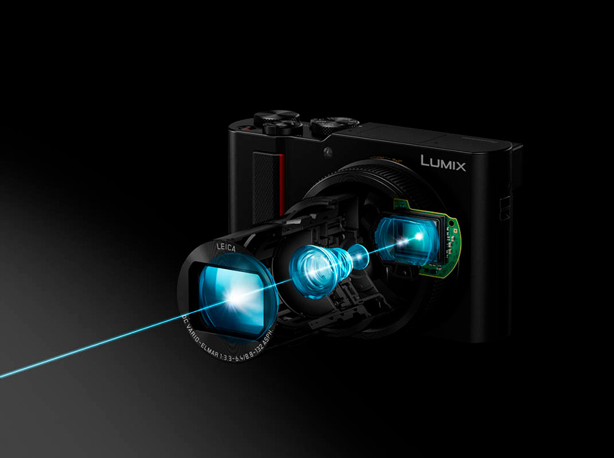 Light passes through lens to hit the sensor