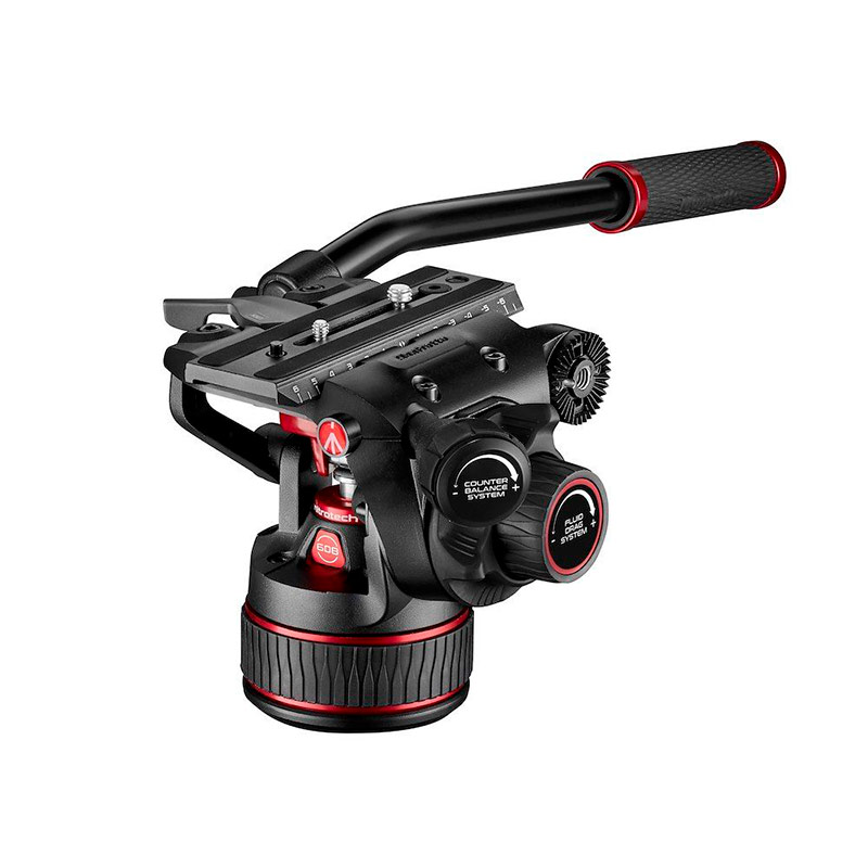 Manfrotto video head with panning arm
