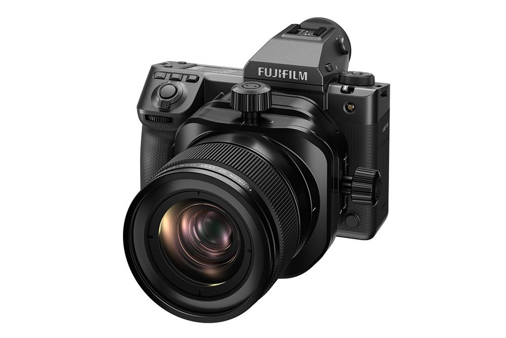 Fuji GFX 100 II with new 30mm tilt shift lens mounted