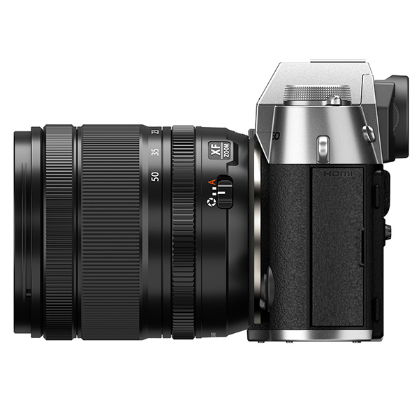 New camera X-T50 body design from the side (silver)
