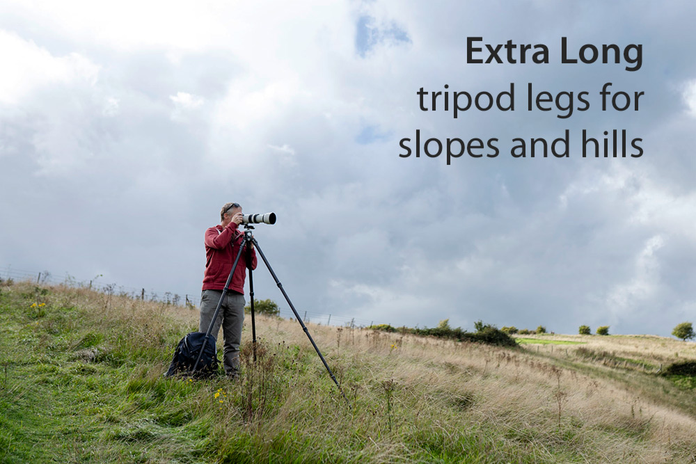 XL height tripod for slopes, hills and mountains