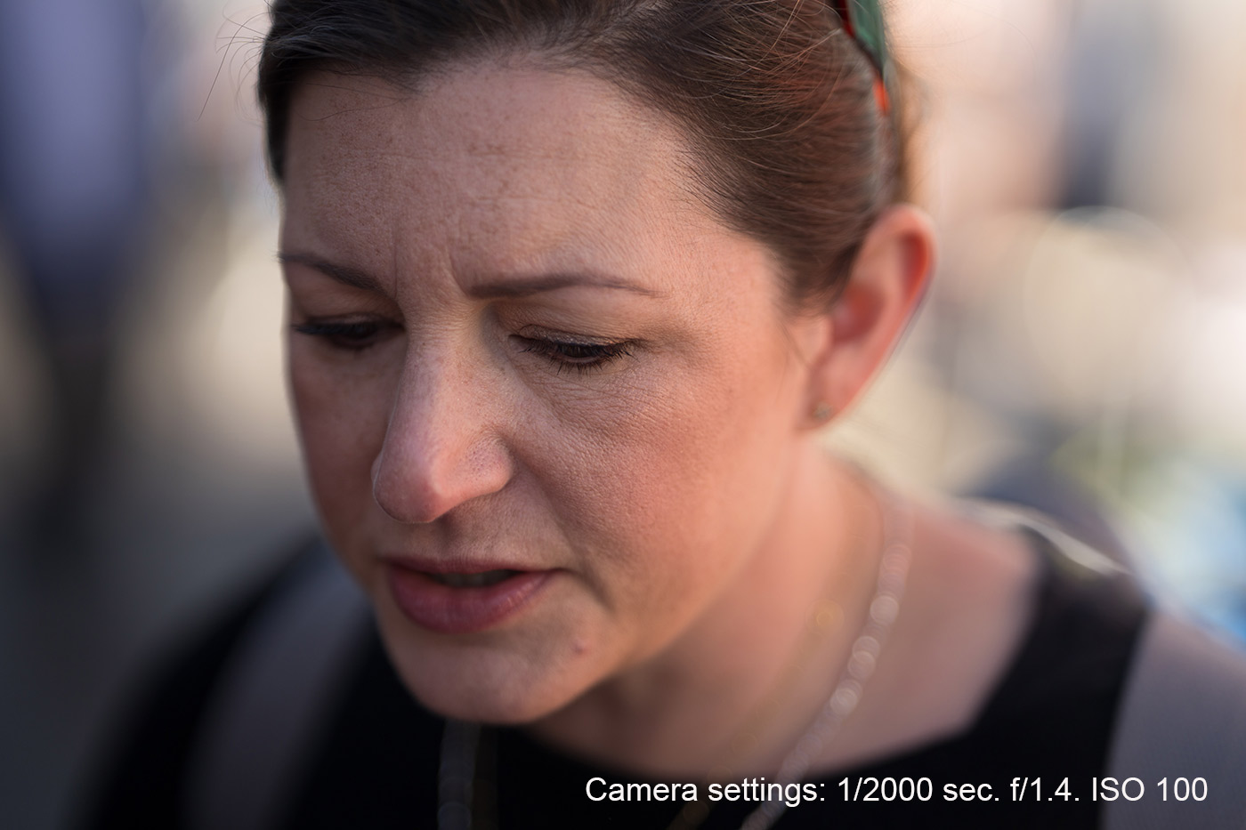 Sample 06 Shallow Depth of Field Portrait. Camera settings: 1/500 sec. f/1.8. ISO 200