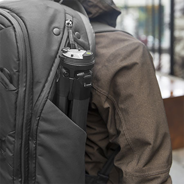 Peak Design backpack with travel tripod