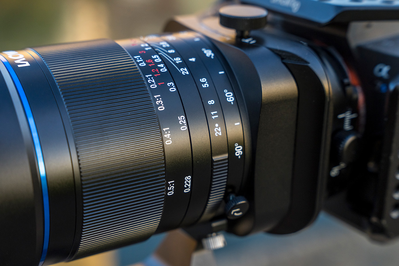 Close-up of lens showing mechanism