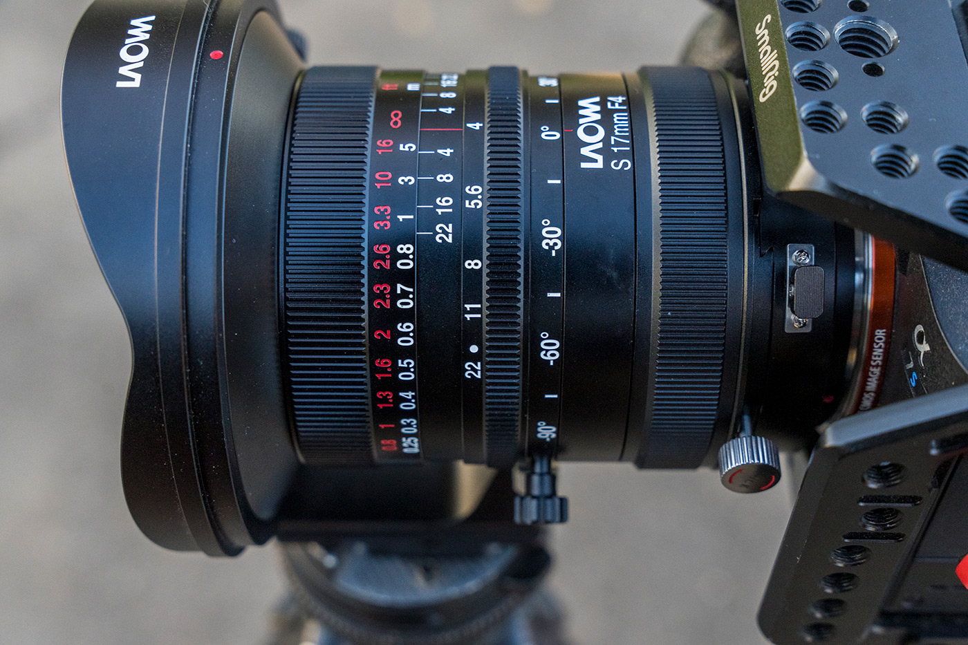 Close-up of the Laowa 17mm lens