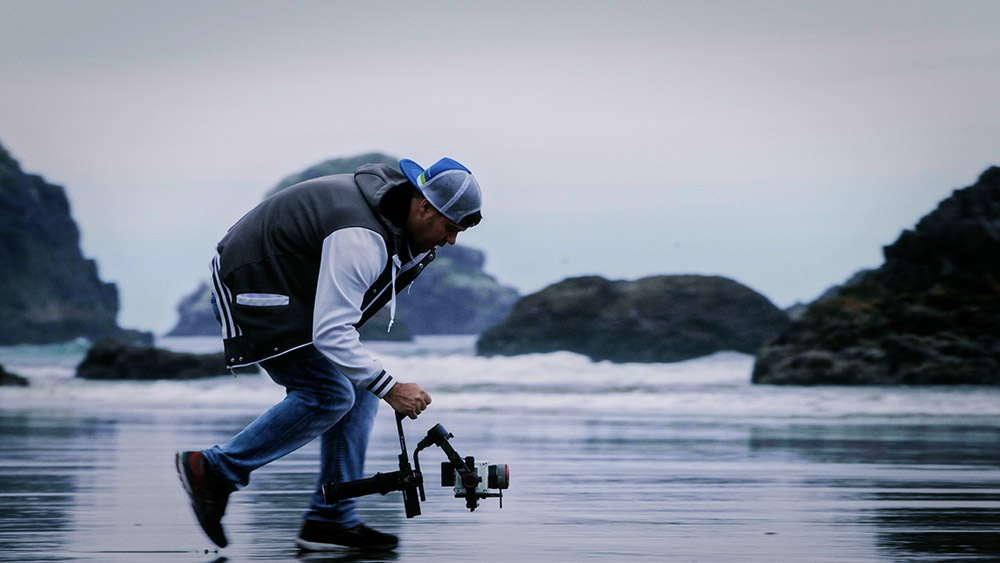 Capturing ground-level video with gimbal and MOVE quick release