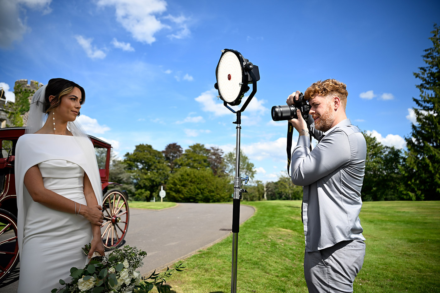 Lifestyle shooting a wedding scene with the Nikon  35mm S line lens