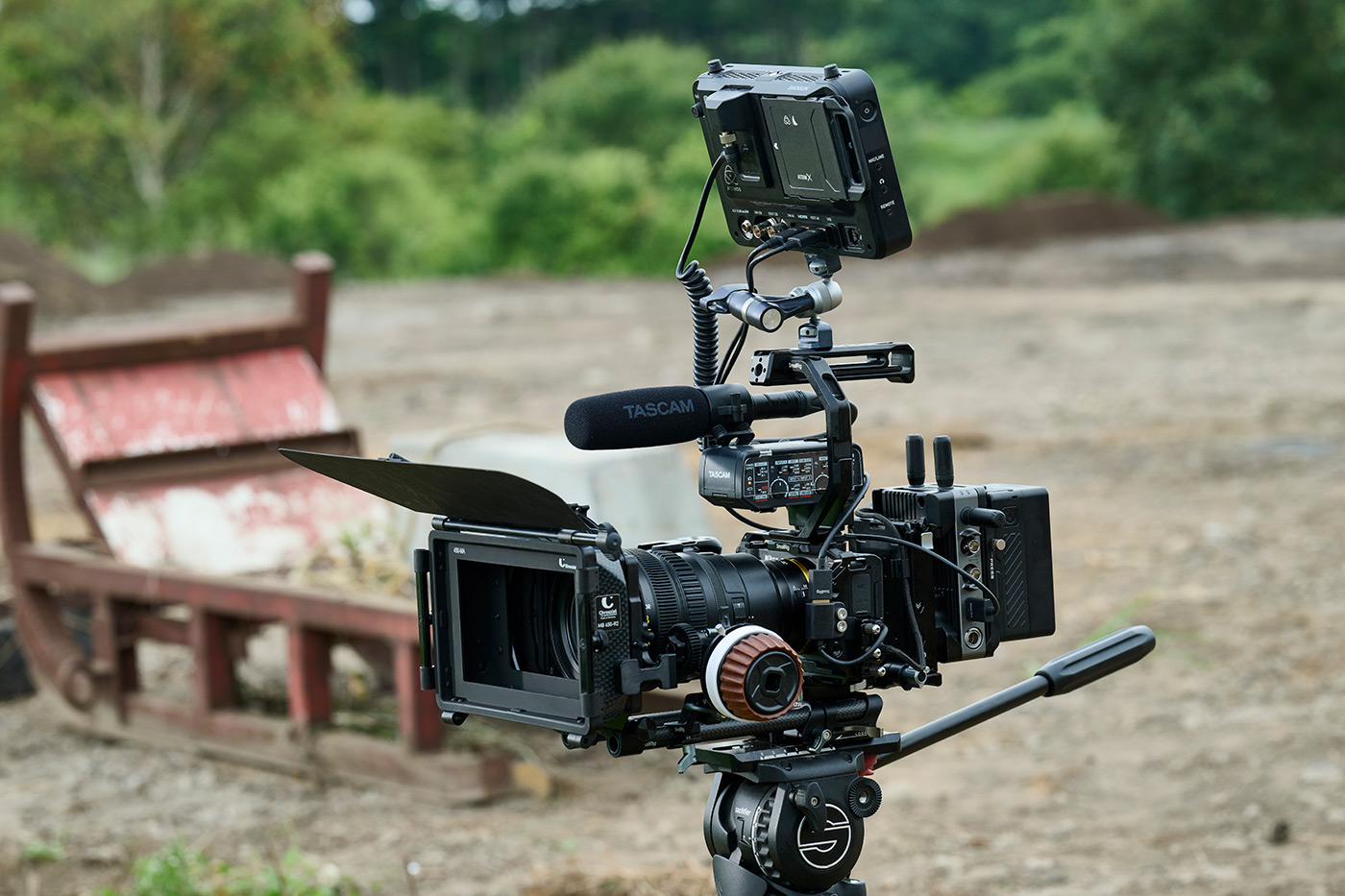 Fully rigged Cinema Camwra with matte box