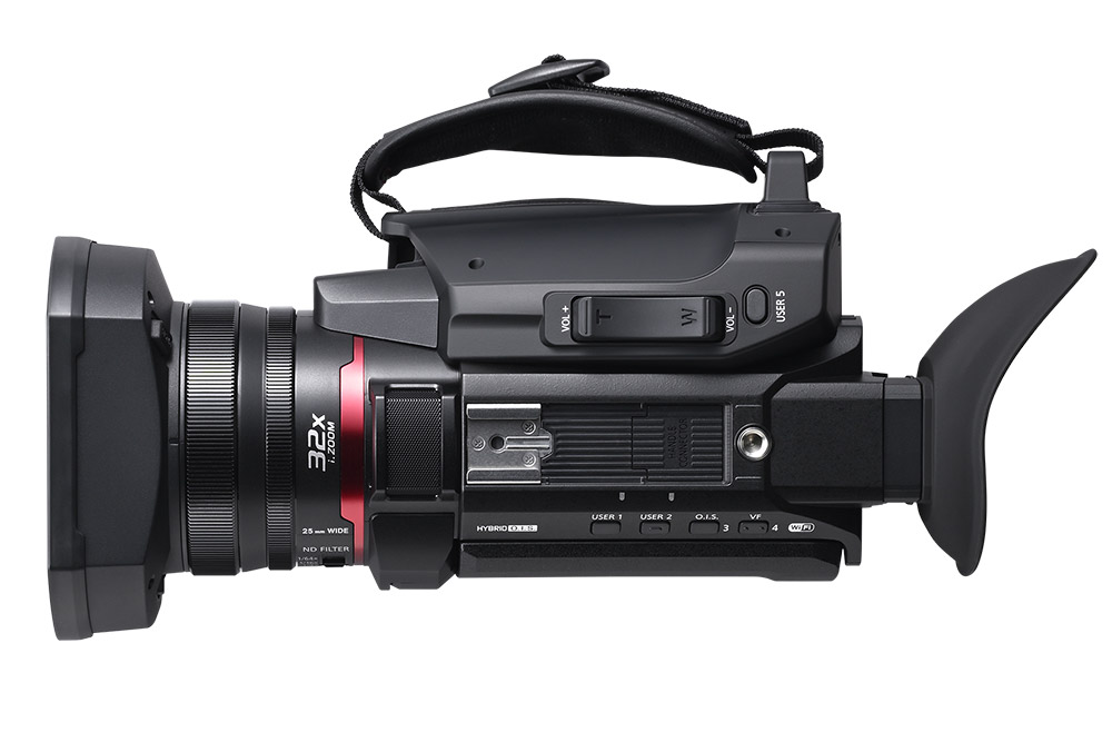 Top of the Panasonic HC-X1600 camcorder