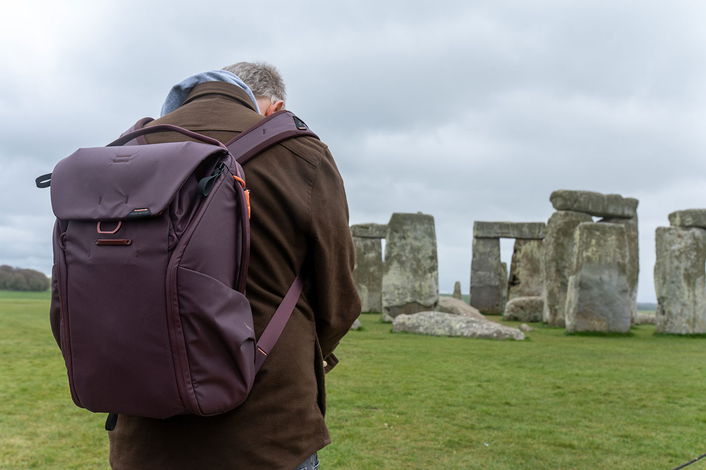 Photographing Stonehenge with the pack on