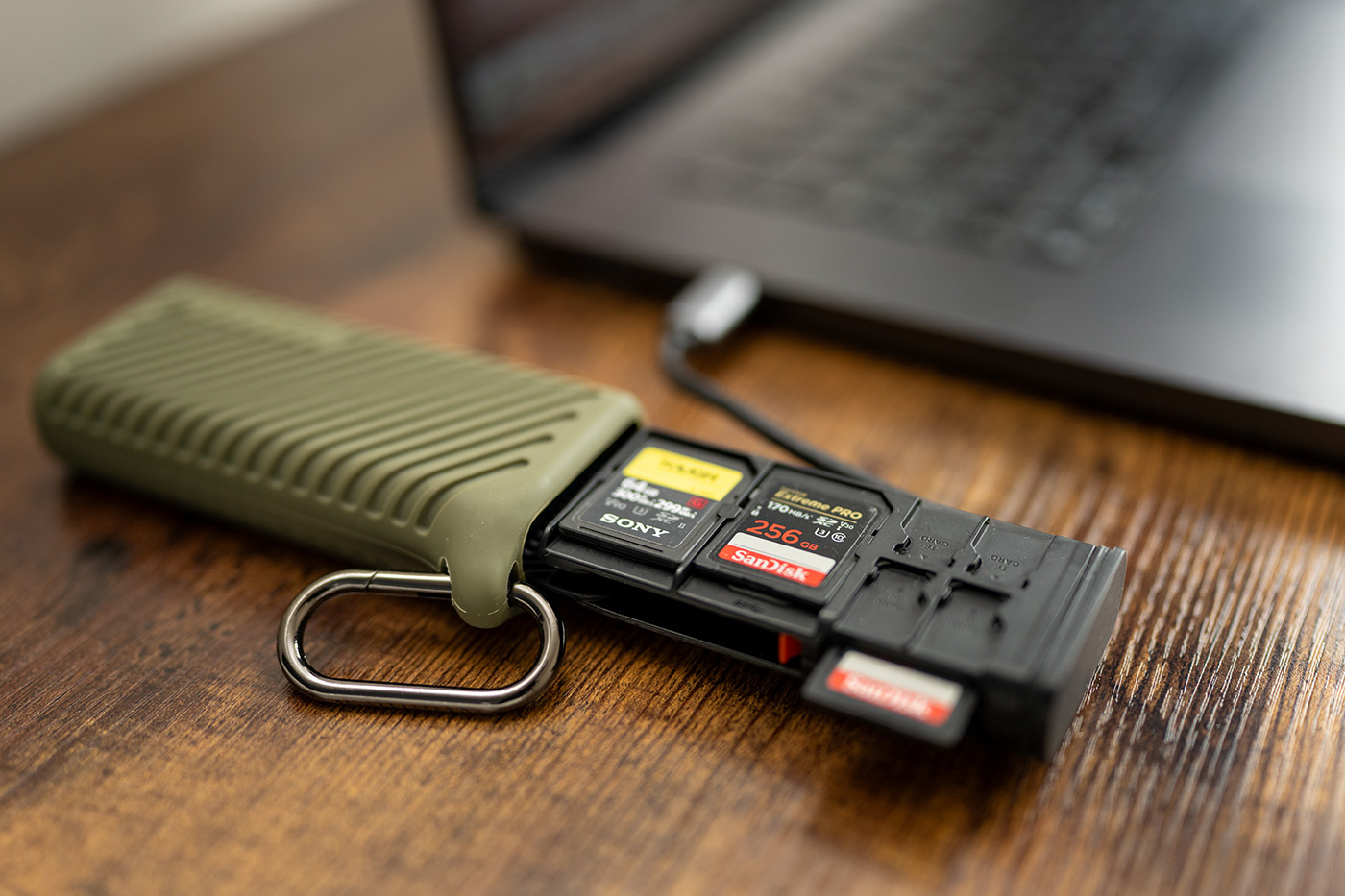 Compact 2-in-1 design on desktop