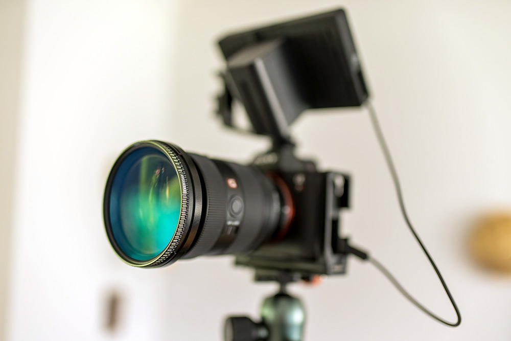 Setup for filmmaking with PolarPro Shortstache Everyday Filter