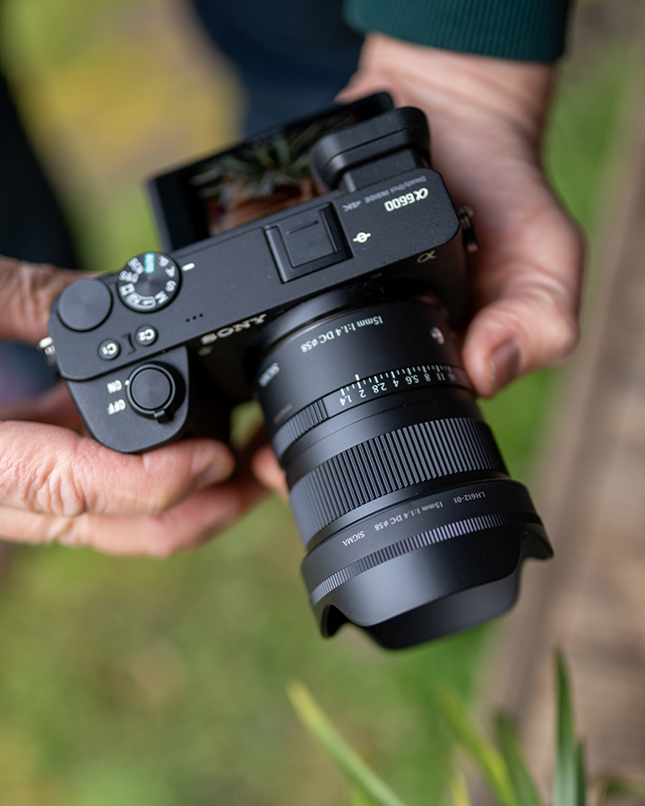 Showing lens compact nature on Sony A6600 camera body