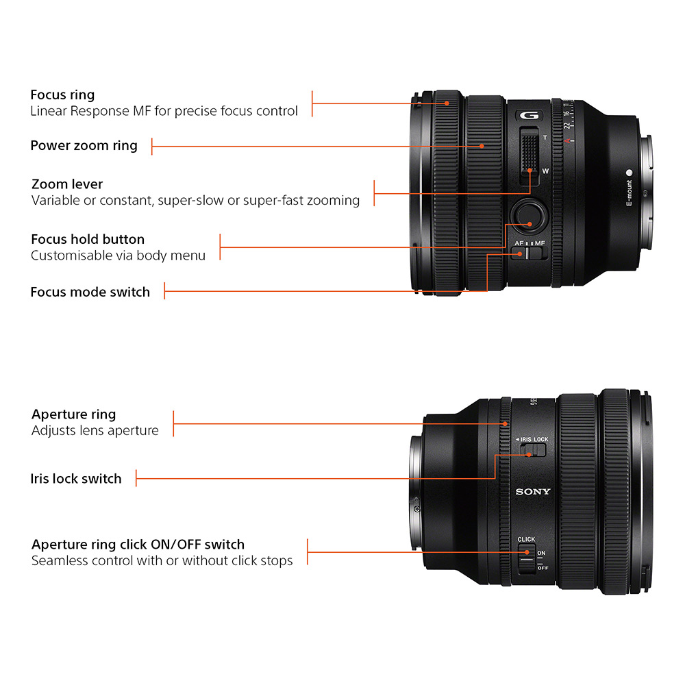 New Sony FE PZ 16-35mm f/4 G lens controls
