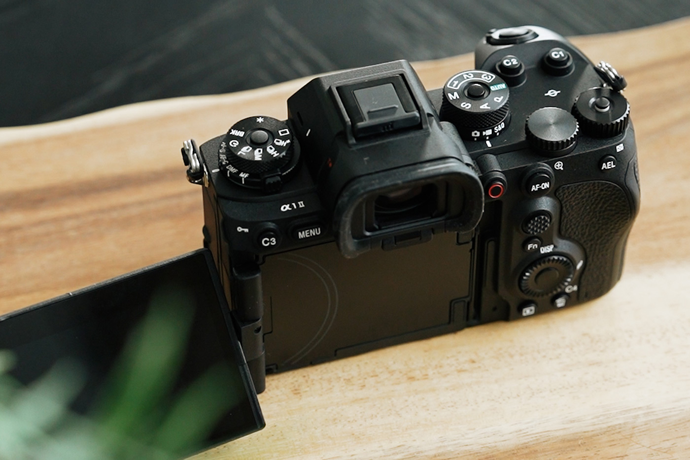 Close-up of the new rear panel Sony A1 II camera