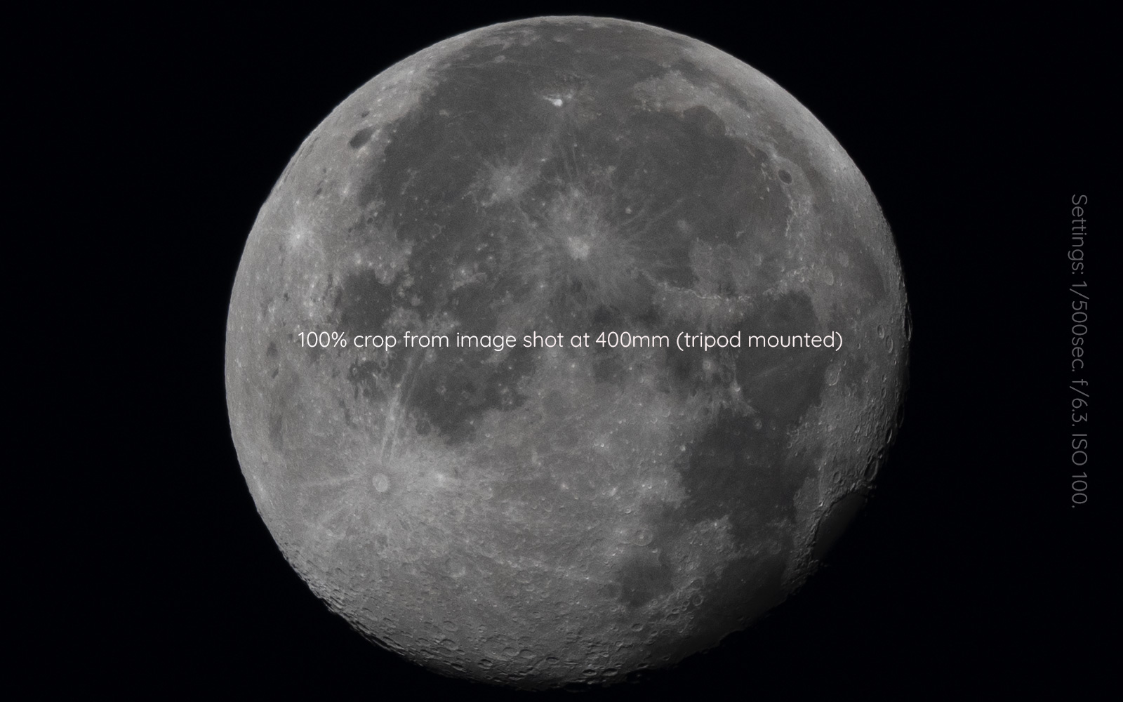 Cropped image of moon shows how much space there is to crop