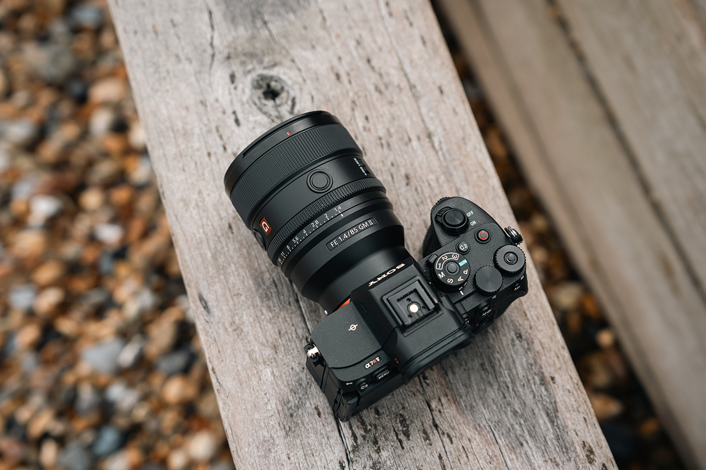 Mounted on the camera - the new Sony 85mm GM II lens at the beach