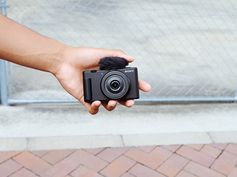 Ultra compact vlogging camera from Sony in the hand