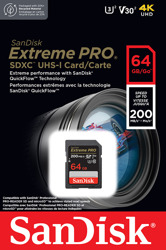 new Sandisk SD card packaging