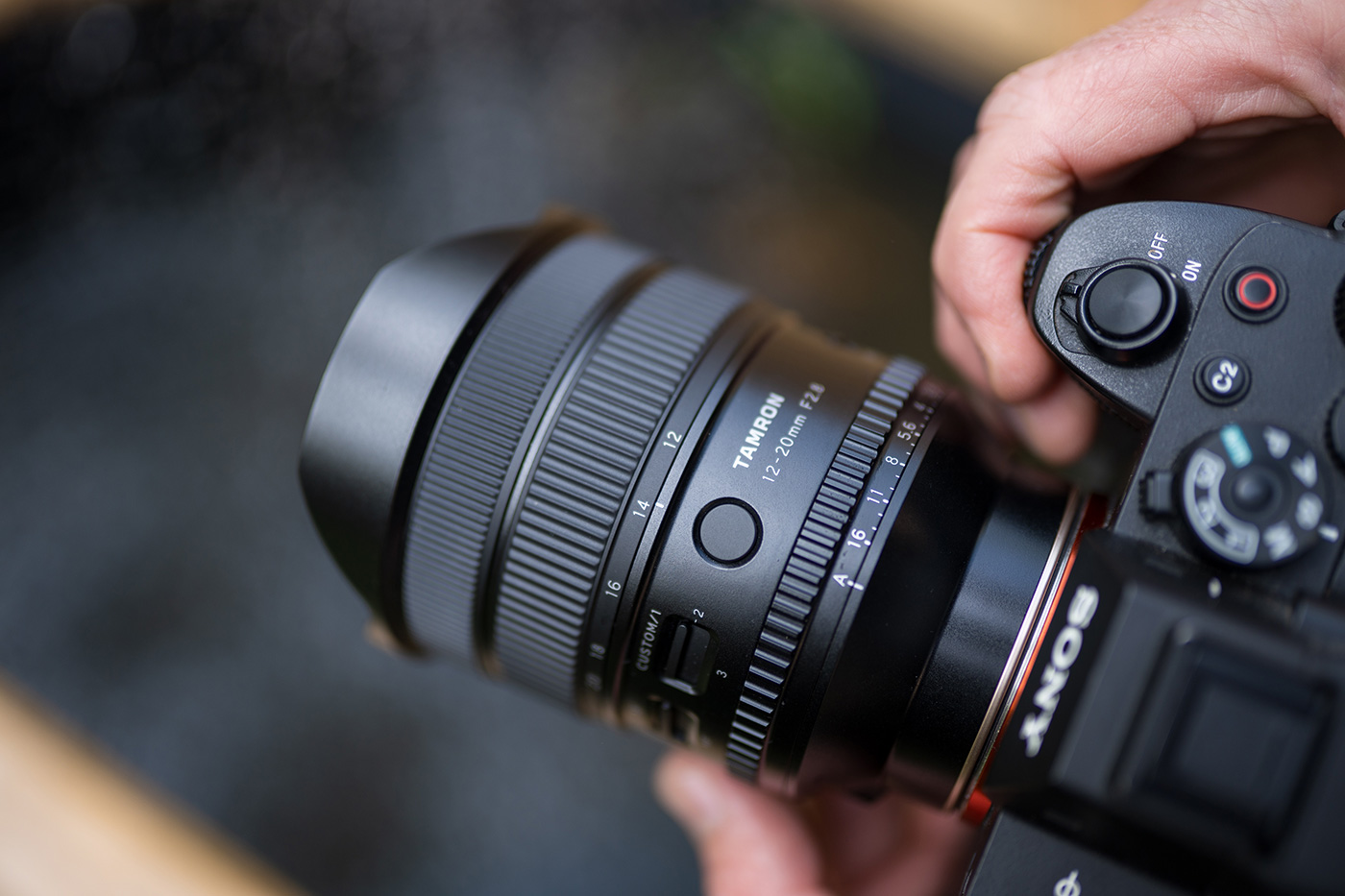 The new design showing controls and aperture ring