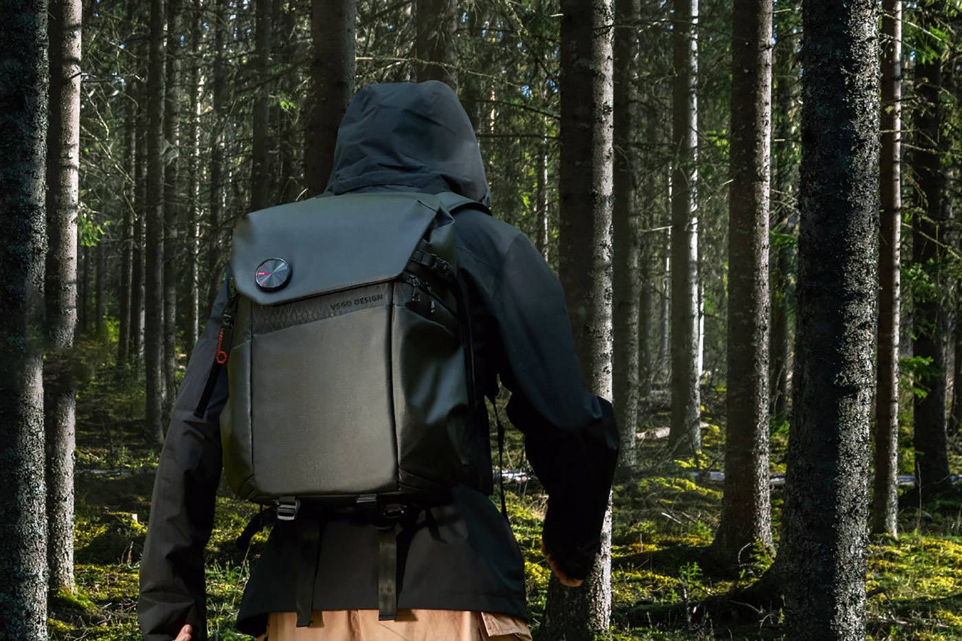 On location with one of the new VSGO backpacks