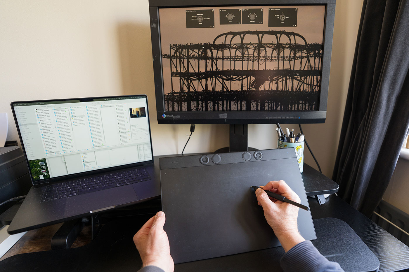 Editing with the wacom pro drawing tablet