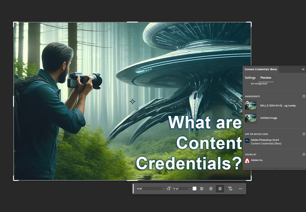 Checking Content Credentials in Adobe Photoshop