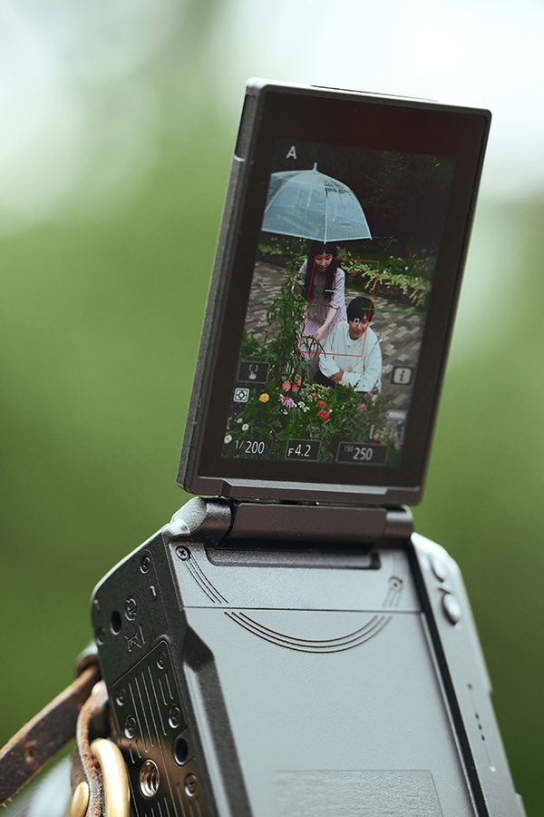 Vertical flip screen for awkward angles